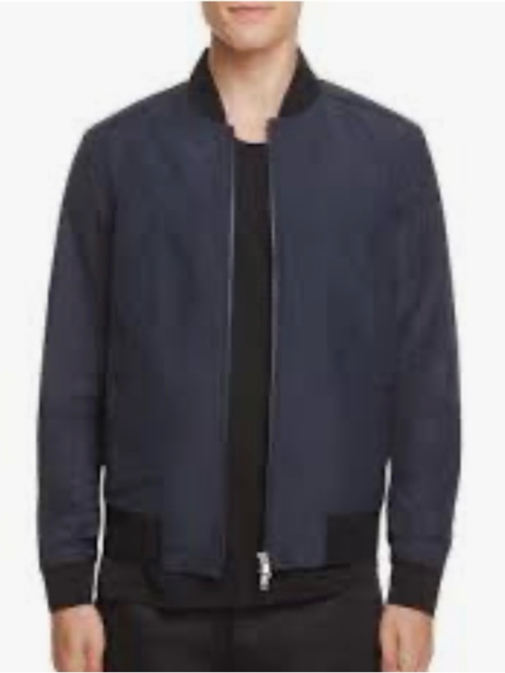 Men’s Theory Grant Burrows Navy Blue Jacket Bomber Windbreaker M